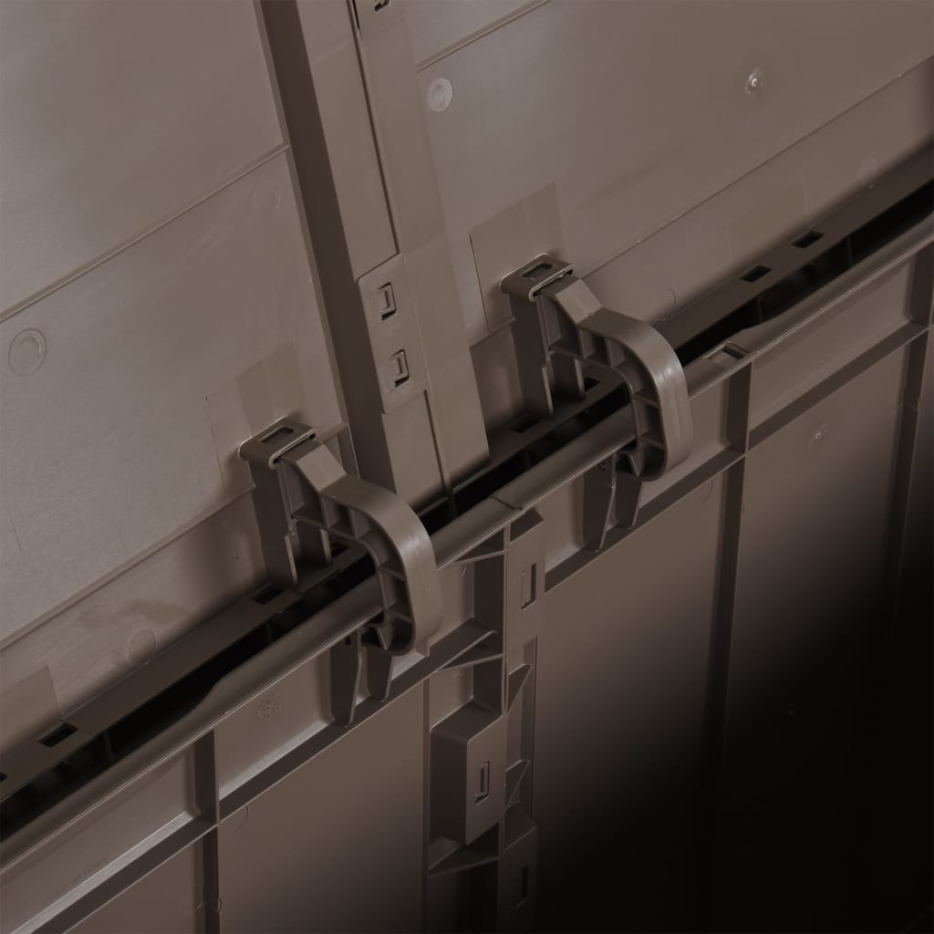 vidaXL Μπαούλο Αποθήκευσης Κήπου Καφέ 270 Λίτρα Όψη ξύλου από PP