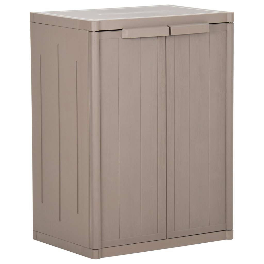 vidaXL Ντουλάπι Αποθήκευσης Κήπου Καφέ 65x45x88 εκ. PP Εμφάνιση Ξύλου
