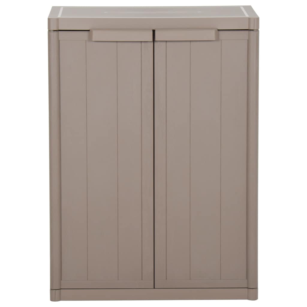 vidaXL Ντουλάπι Αποθήκευσης Κήπου Καφέ 65x45x88 εκ. PP Εμφάνιση Ξύλου