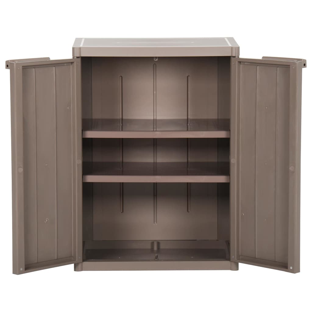 vidaXL Ντουλάπι Αποθήκευσης Κήπου Καφέ 65x45x88 εκ. PP Εμφάνιση Ξύλου