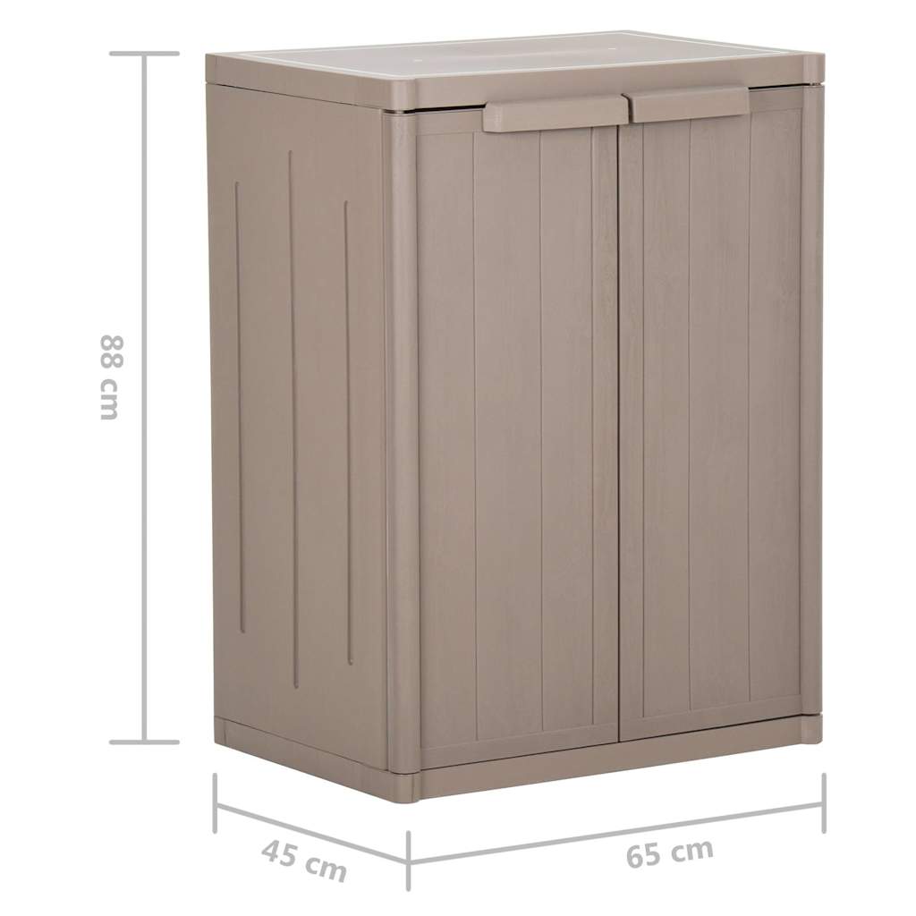 vidaXL Ντουλάπι Αποθήκευσης Κήπου Καφέ 65x45x88 εκ. PP Εμφάνιση Ξύλου