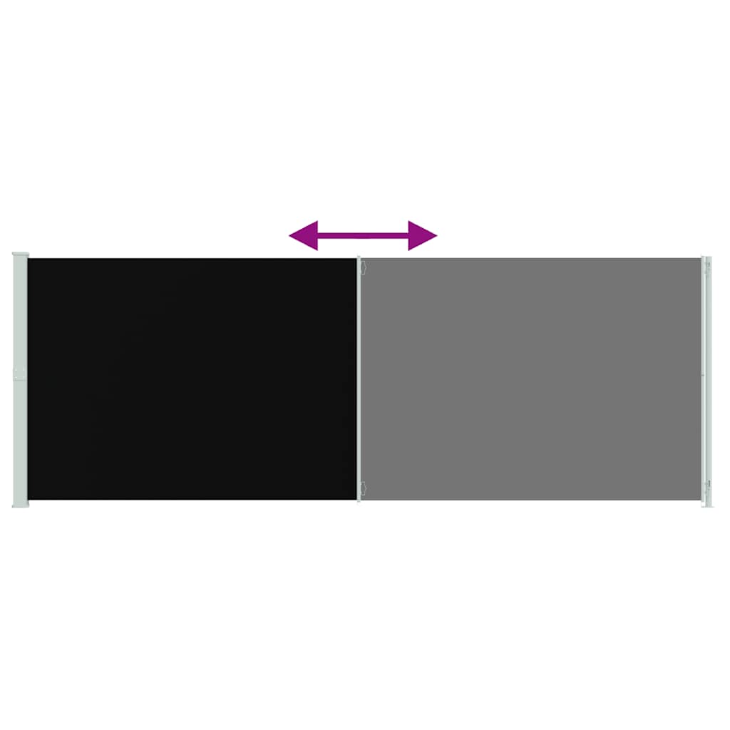 vidaXL Σκίαστρο Πλαϊνό Συρόμενο Βεράντας Μαύρο 220 x 600 εκ.