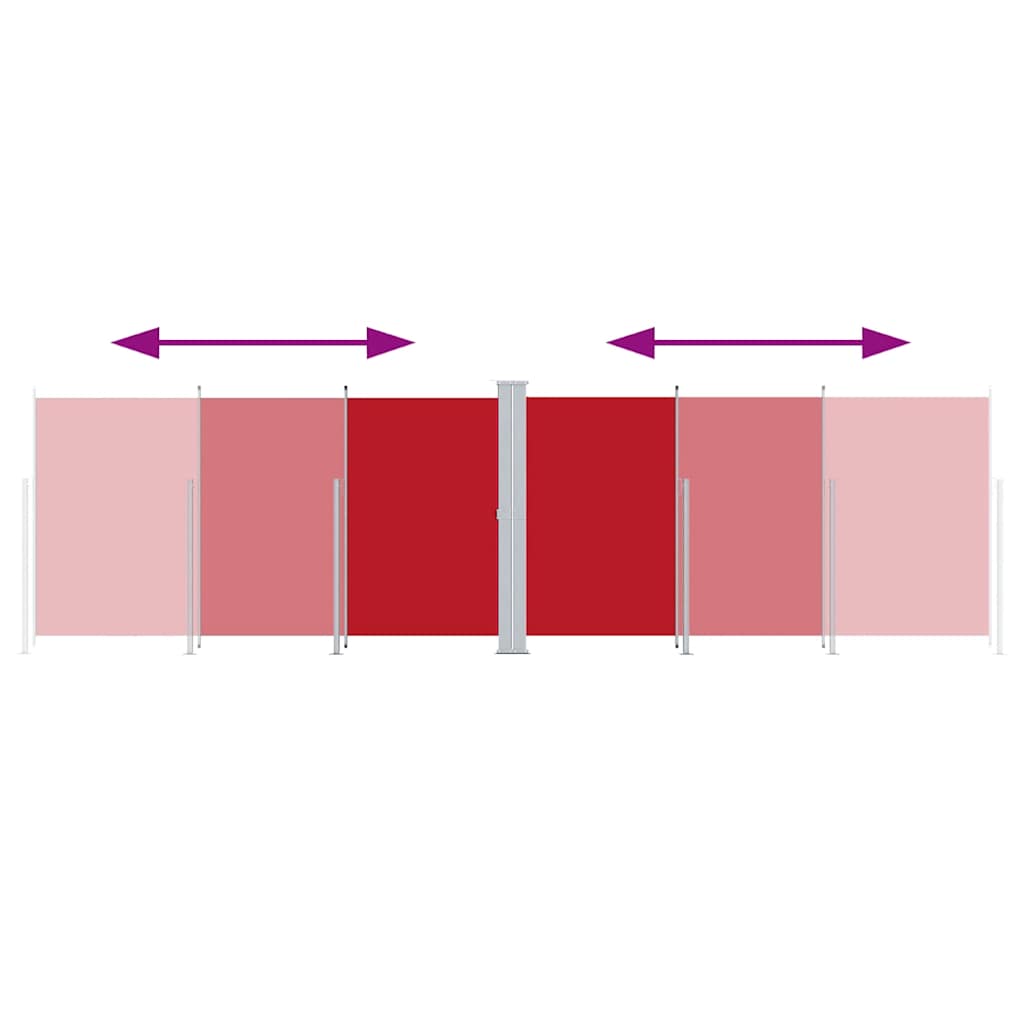 vidaXL Σκίαστρο Πλαϊνό Συρόμενο Κόκκινο 180 x 600 εκ.