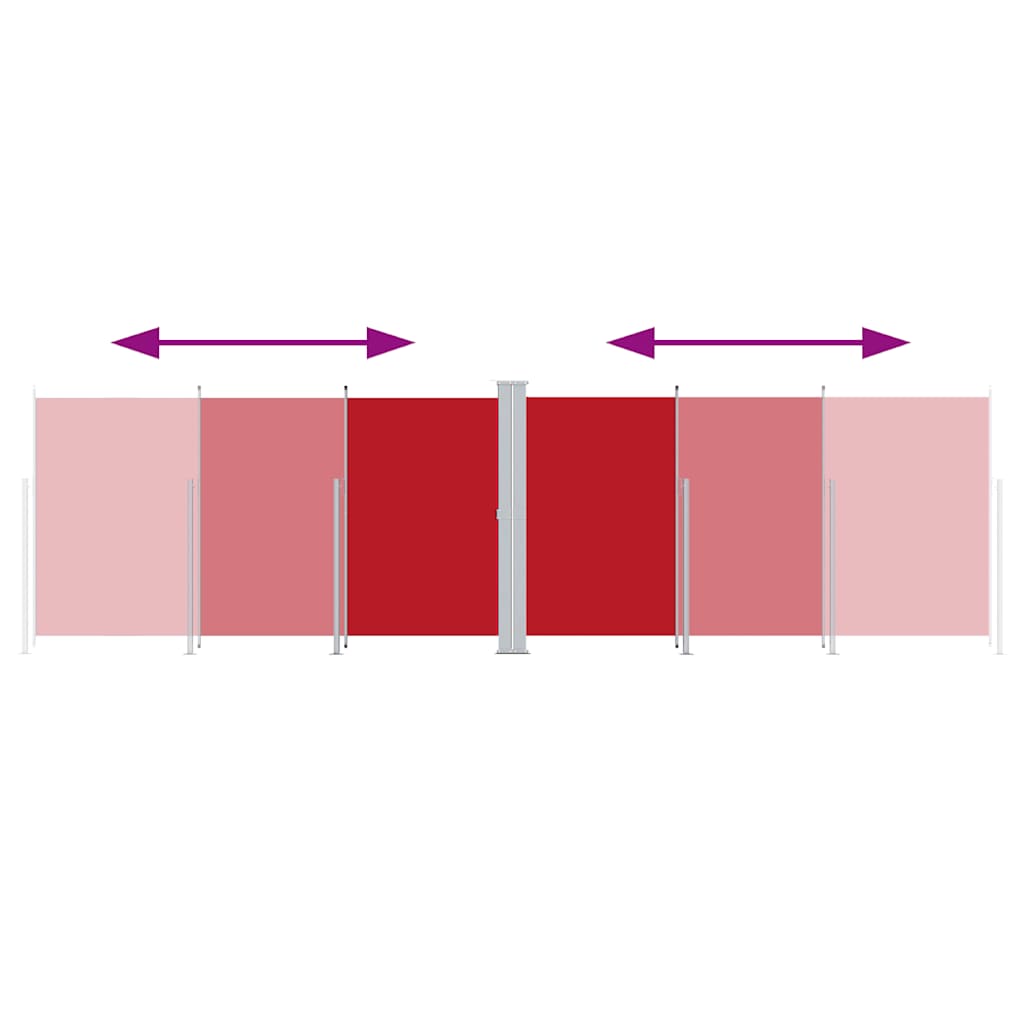 vidaXL Σκίαστρο Πλαϊνό Συρόμενο Κόκκινο 200 x 600 εκ.