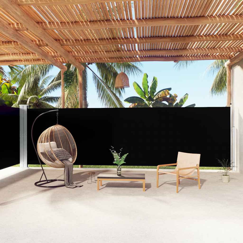 vidaXL Σκίαστρο Πλαϊνό Συρόμενο Μαύρο 180 x 1000 εκ.