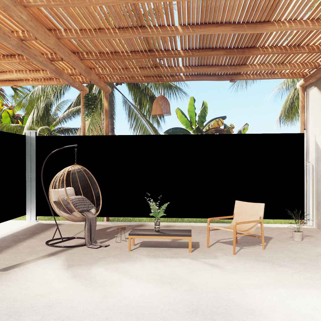 vidaXL Σκίαστρο Πλαϊνό Συρόμενο Μαύρο 200 x 1000 εκ.