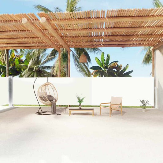 vidaXL Σκίαστρο Πλαϊνό Συρόμενο Κρεμ 160 x 1200 εκ.