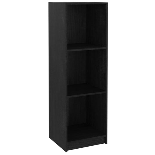 vidaXL Βιβλιοθήκη/Διαχωρ. Χώρου Μαύρο 36x33x110 εκ. Μασίφ Ξύλο Πεύκου