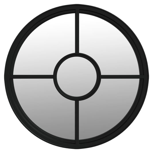 vidaXL Καθρέφτης για Εσ. Χώρους Στρογγυλός Μαύρος 60 x 4 εκ. Σίδερο