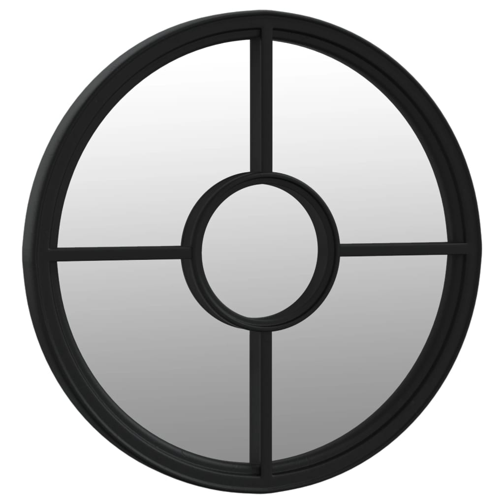 vidaXL Καθρέφτης για Εσ. Χώρους Στρογγυλός Μαύρος 60 x 4 εκ. Σίδερο