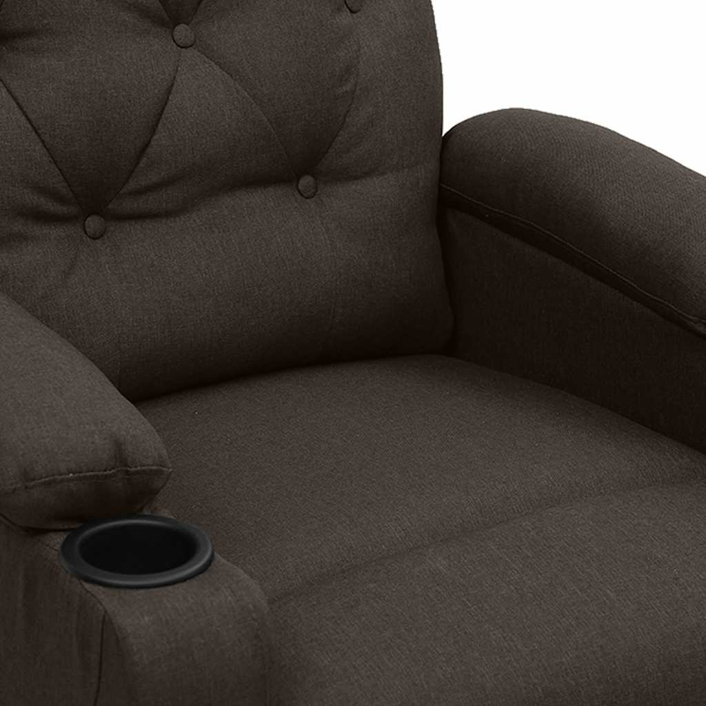 vidaXL Πολυθρόνα με Ανύψωση Σκούρο Καφέ Υφασμάτινη