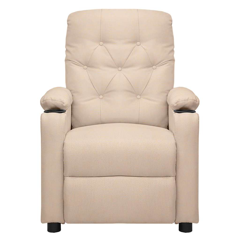 vidaXL Πολυθρόνα με Ανύψωση Κρεμ Υφασμάτινη