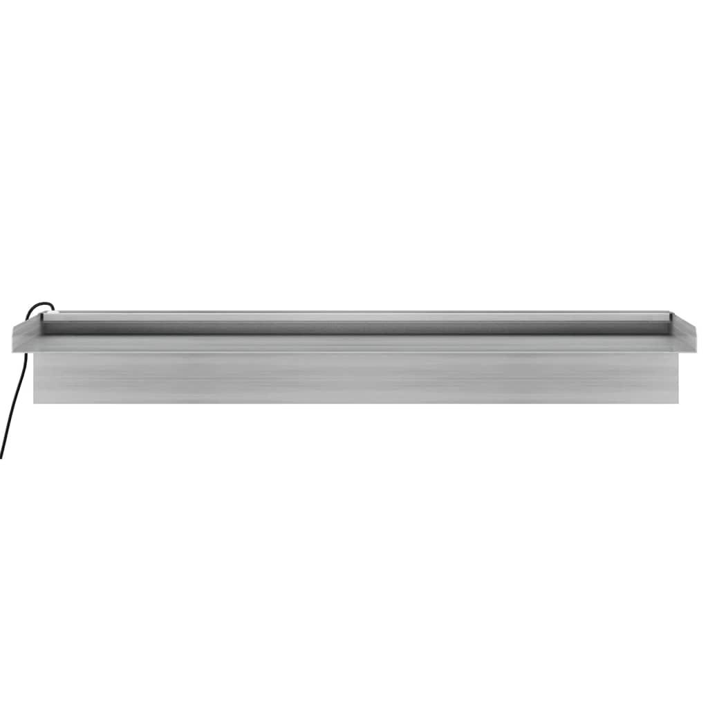 vidaXL Σιντριβάνι Καταρράκτης Πισίνας με RGB LED 60 εκ Ανοξειδ. Ατσάλι