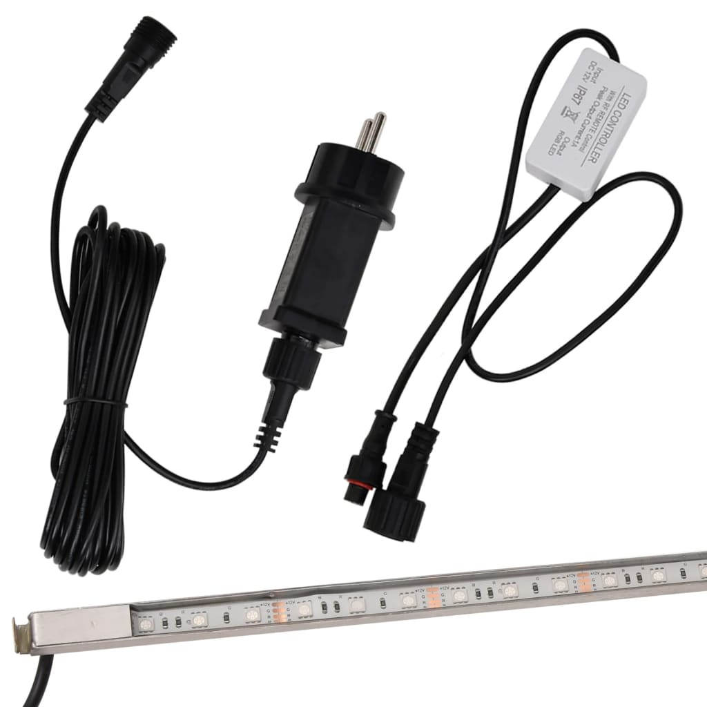 vidaXL Σιντριβάνι Καταρράκτης Πισίνας με RGB LED 60 εκ Ανοξειδ. Ατσάλι