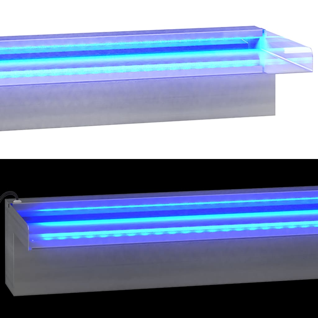 vidaXL Σιντριβάνι Καταρράκτης Πισίνας με RGB LED 108 εκ Ανοξ. Ατσάλι