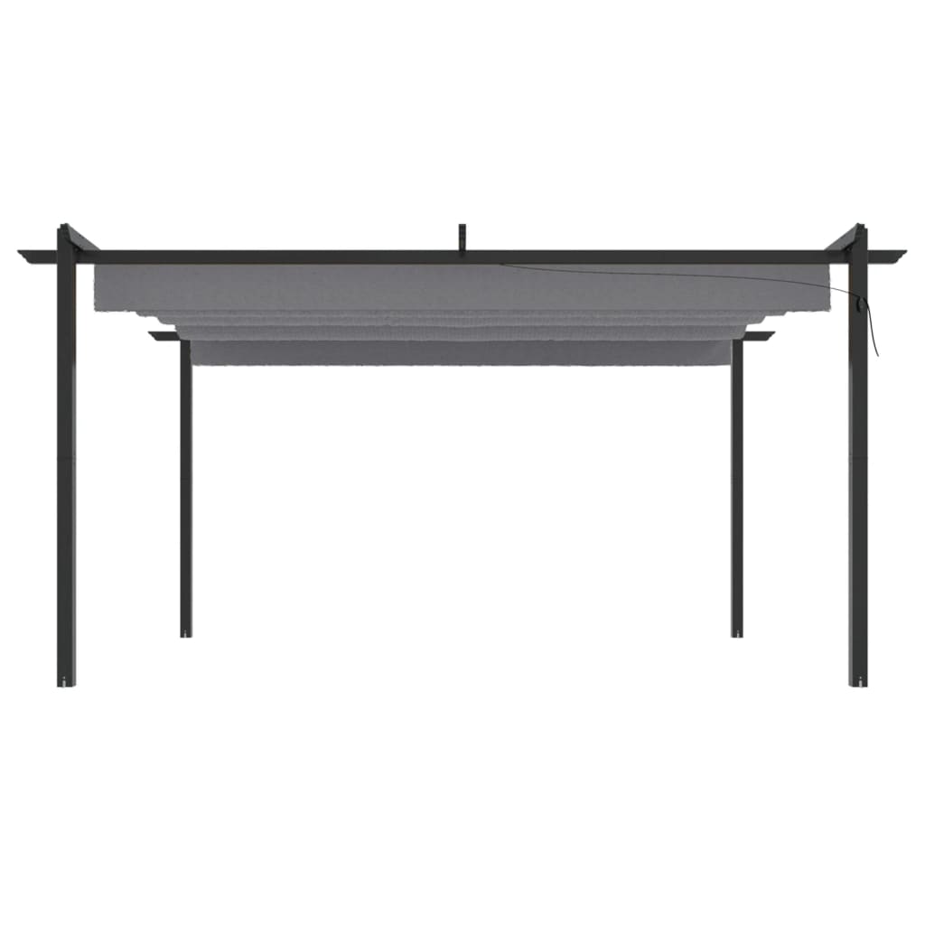 vidaXL Κιόσκι Κήπου με Πτυσσόμενη Οροφή Ανθρακί 4 x 3 μ.