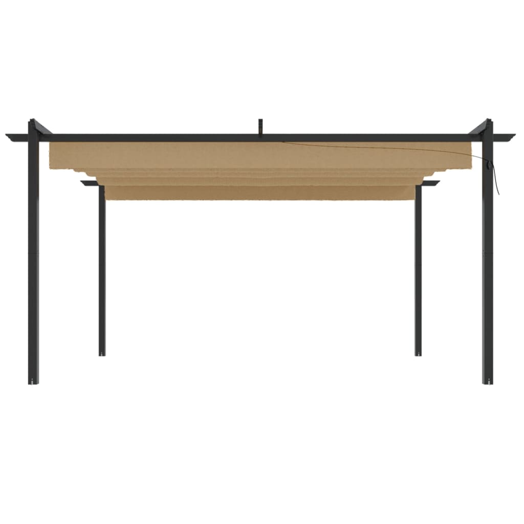 vidaXL Κιόσκι Κήπου με Πτυσσόμενη Οροφή Taupe 4 x 3 μ.