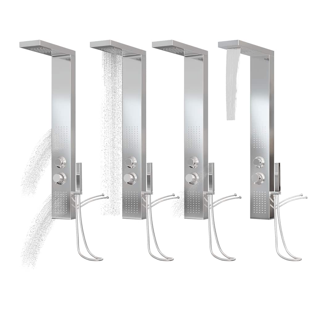 vidaXL Στήλη Ντους Υδρομασάζ Τετράγωνη από Ανοξείδωτο Ατσάλι