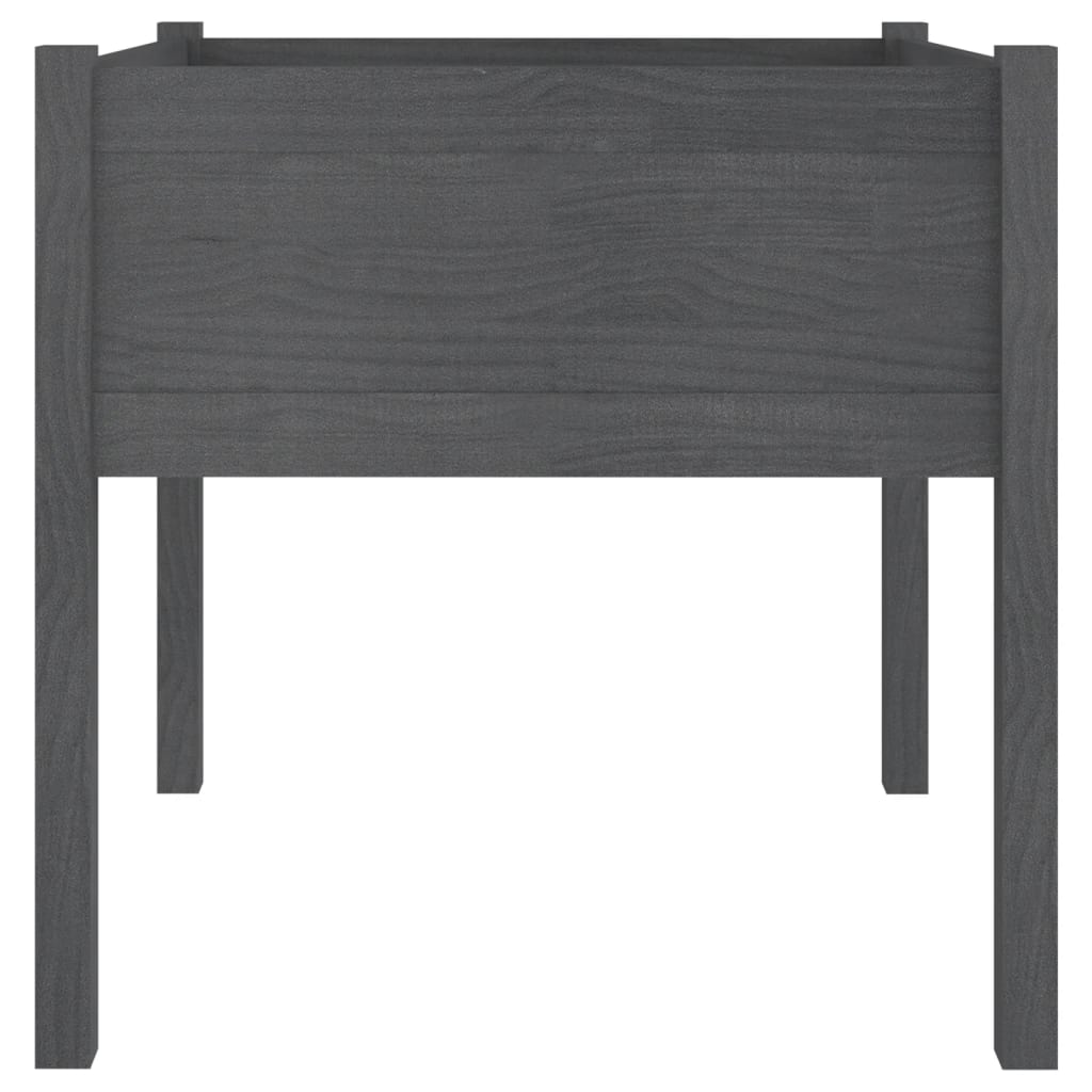 vidaXL Ζαρντινιέρες 2 τεμ. Γκρι 70 x 70 x 70 εκ. από Μασίφ Ξύλο Πεύκου