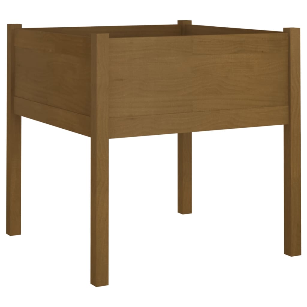 vidaXL Ζαρντινιέρα Καφέ Μελί 70 x 70 x 70 εκ. από Μασίφ Ξύλο Πεύκου