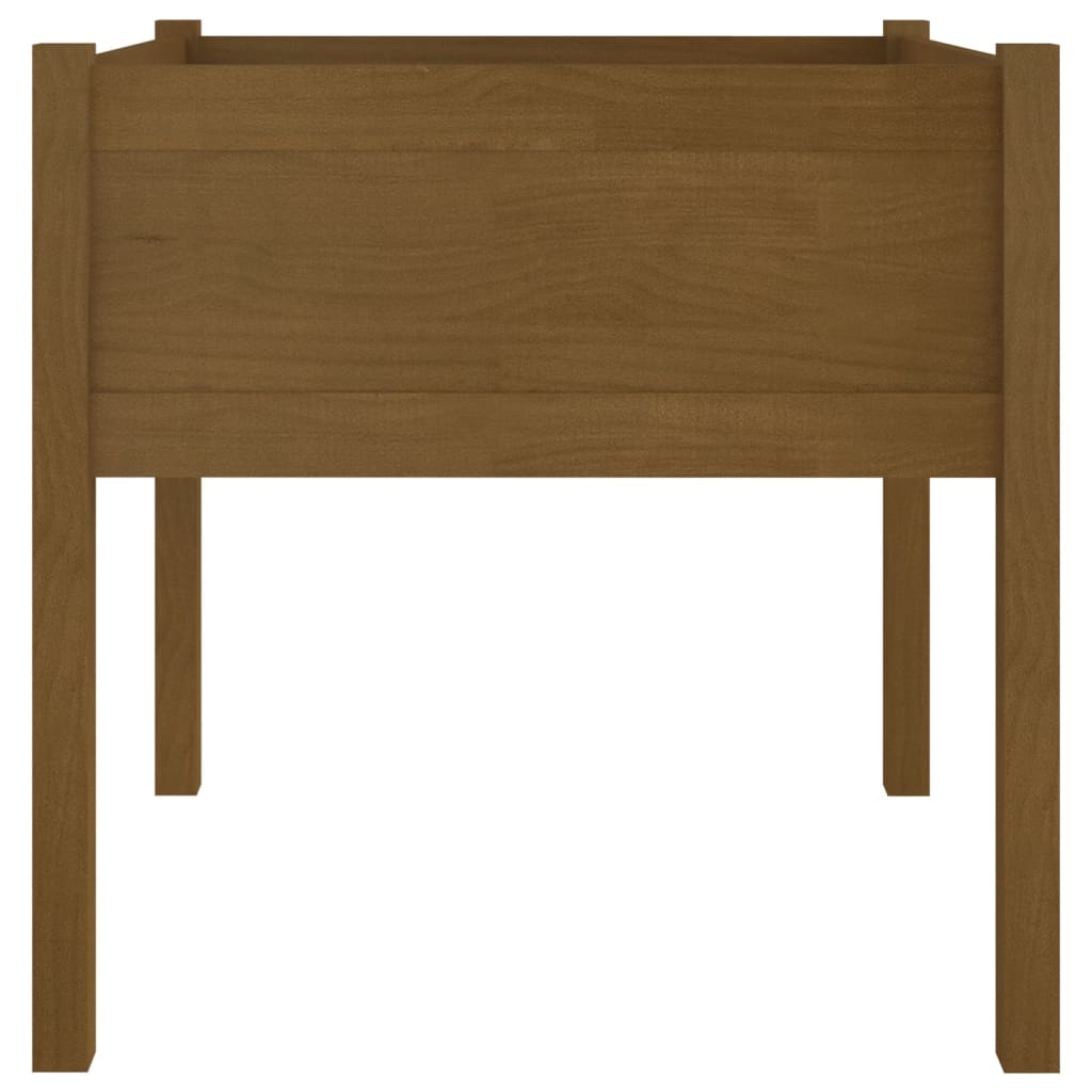 vidaXL Ζαρντινιέρα Καφέ Μελί 70 x 70 x 70 εκ. από Μασίφ Ξύλο Πεύκου