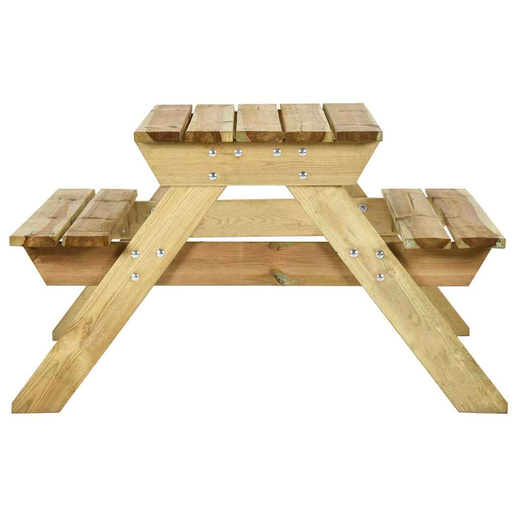 vidaXL Τραπέζι Πικ-νικ με Παγκάκια 110x123x73 εκ. Εμποτ. Ξύλο Πεύκου