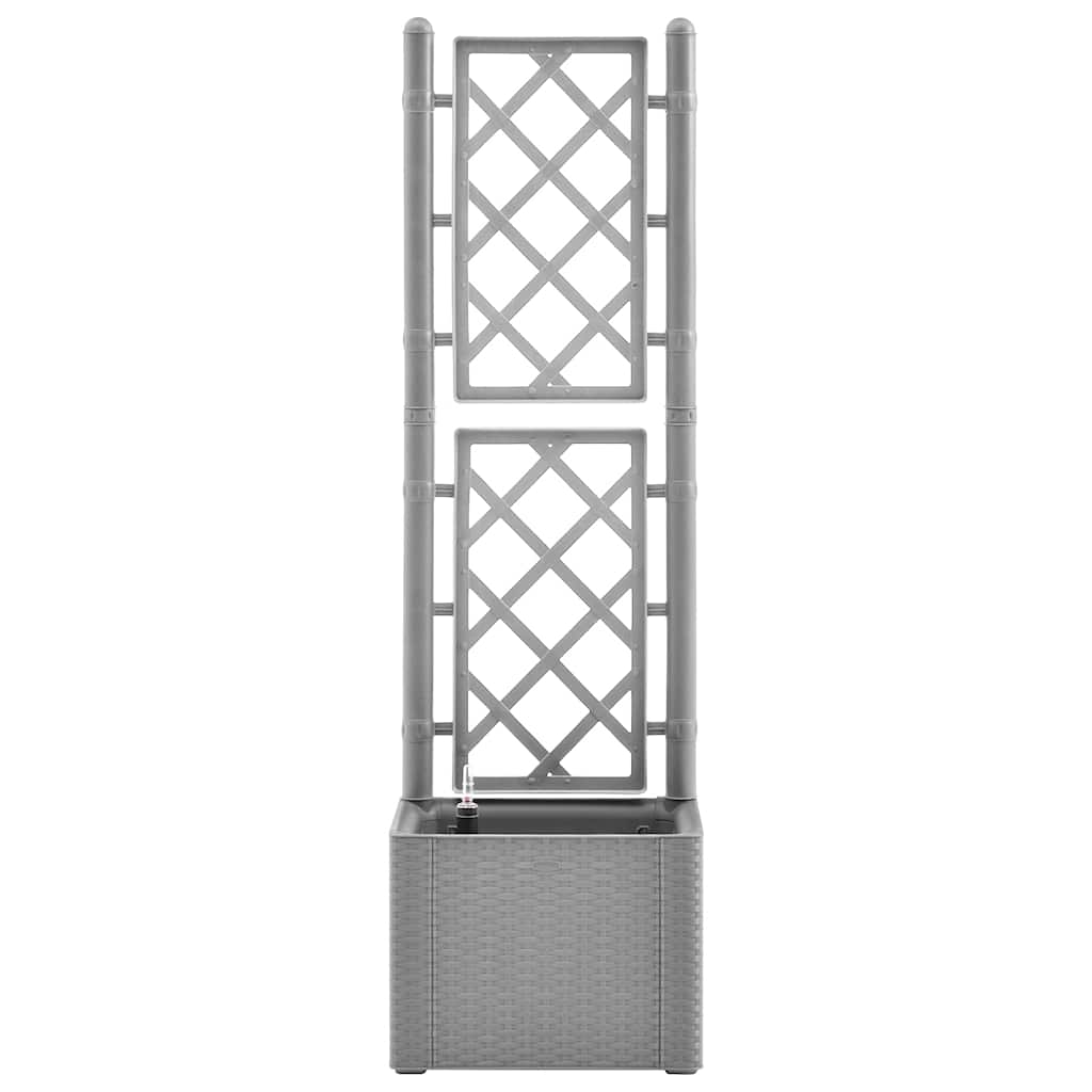 vidaXL Ζαρντινιέρα Κήπου Γκρι με Καφασωτό και Αυτόματο Πότισμα