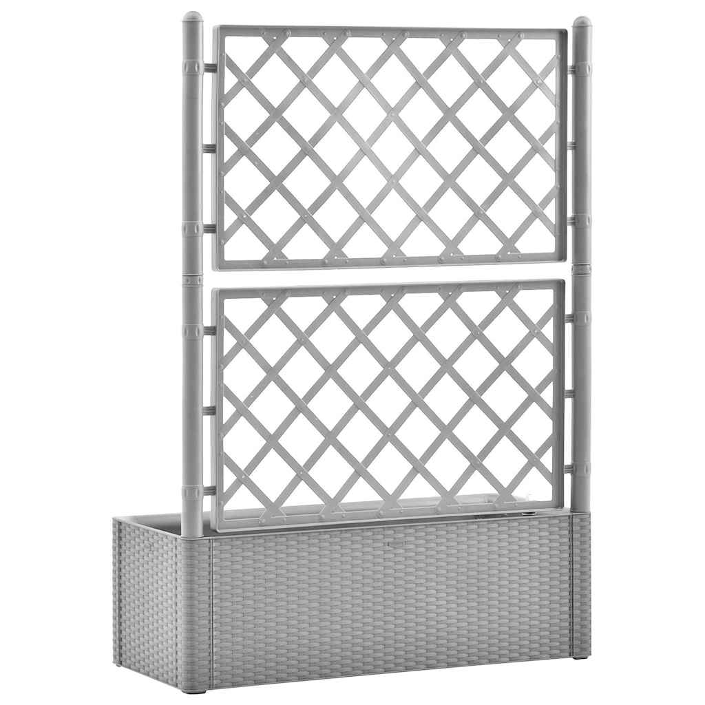 vidaXL Ζαρντινιέρα Κήπου Γκρι με Καφασωτό και Αυτόματο Πότισμα