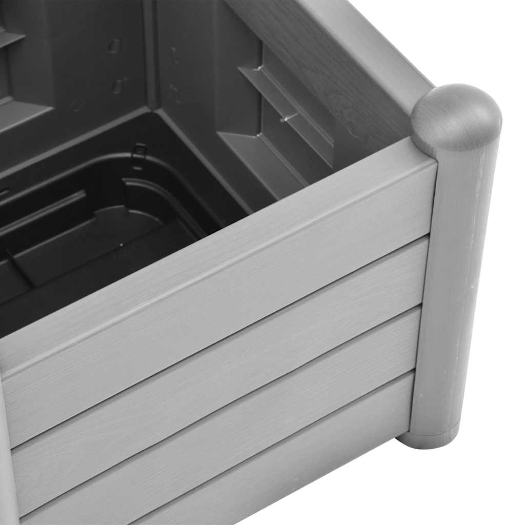 vidaXL Ζαρντινιέρα Κήπου με Καφασωτό Γκρι 43x43x142 εκ Πολυπροπυλένιο