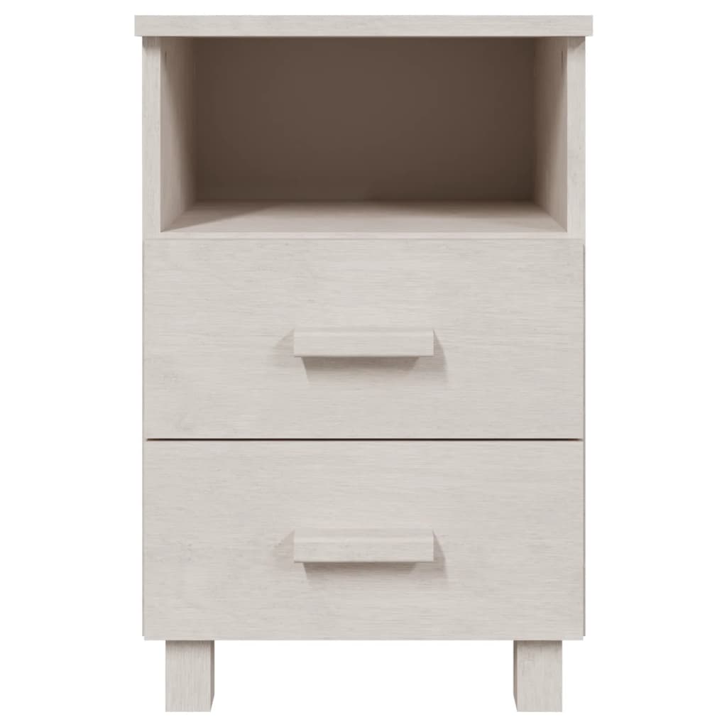 vidaXL Κομοδίνο HAMAR Λευκό 40x35x62 εκ. από Μασίφ Ξύλο Πεύκου