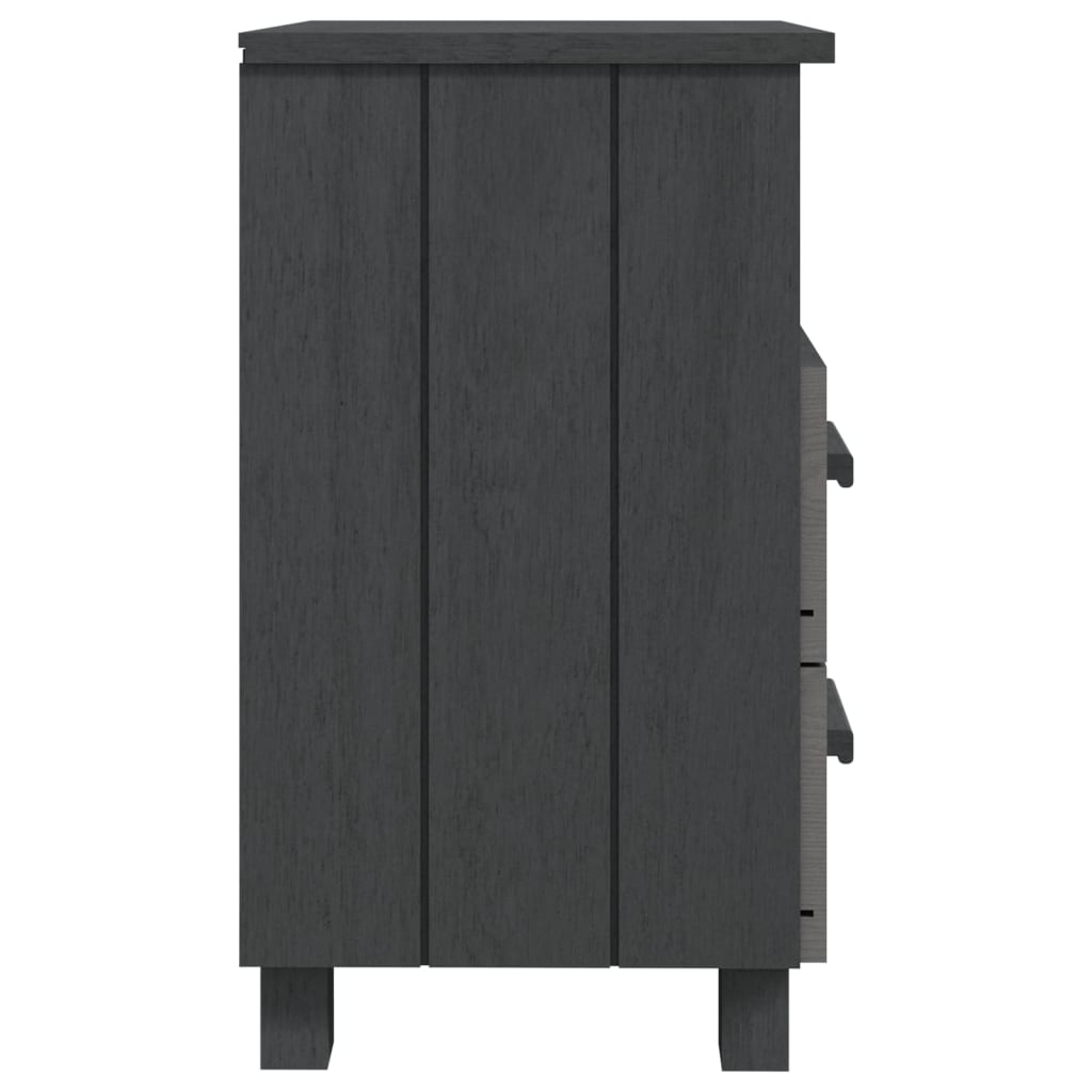 vidaXL Κομοδίνο HAMAR 2 Τεμ. Σκ. Γκρι 40x35x62 εκ. Μασίφ Ξύλο Πεύκου