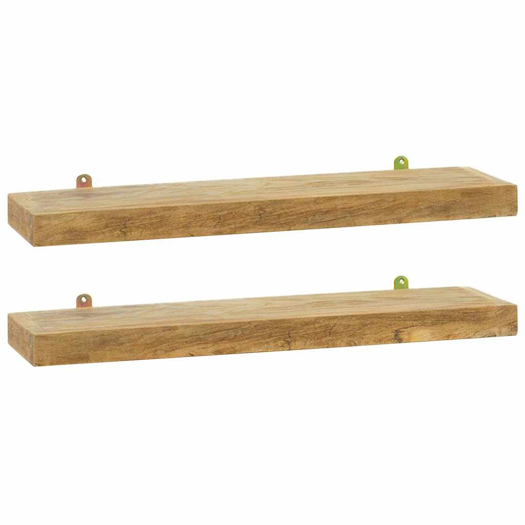 vidaXL Ράφια Τοίχου 2 τεμ. 60 x 15 x 4 εκ. από Μασίφ Ξύλο Teak