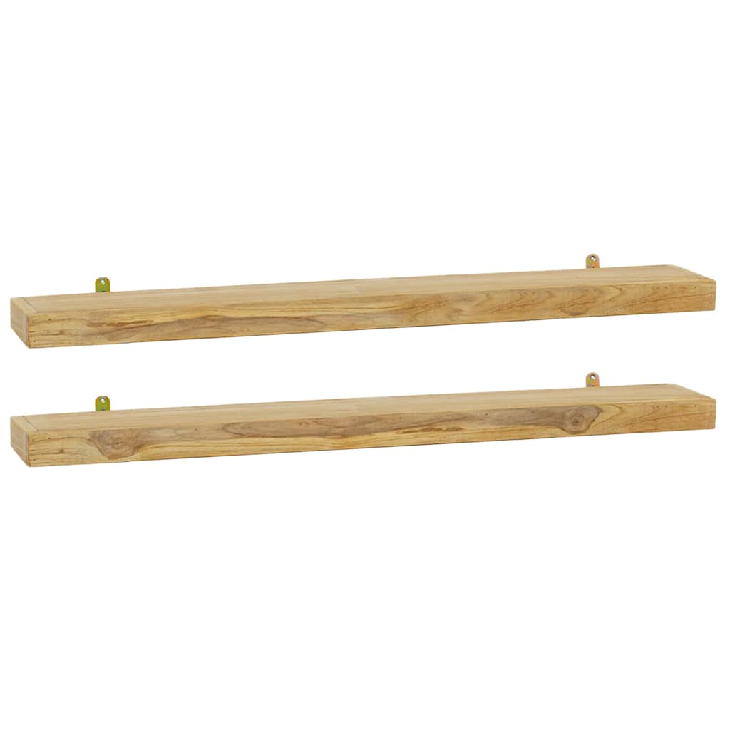 vidaXL Ράφια Τοίχου 2 τεμ. 90 x 15 x 4 εκ. από Μασίφ Ξύλο Teak