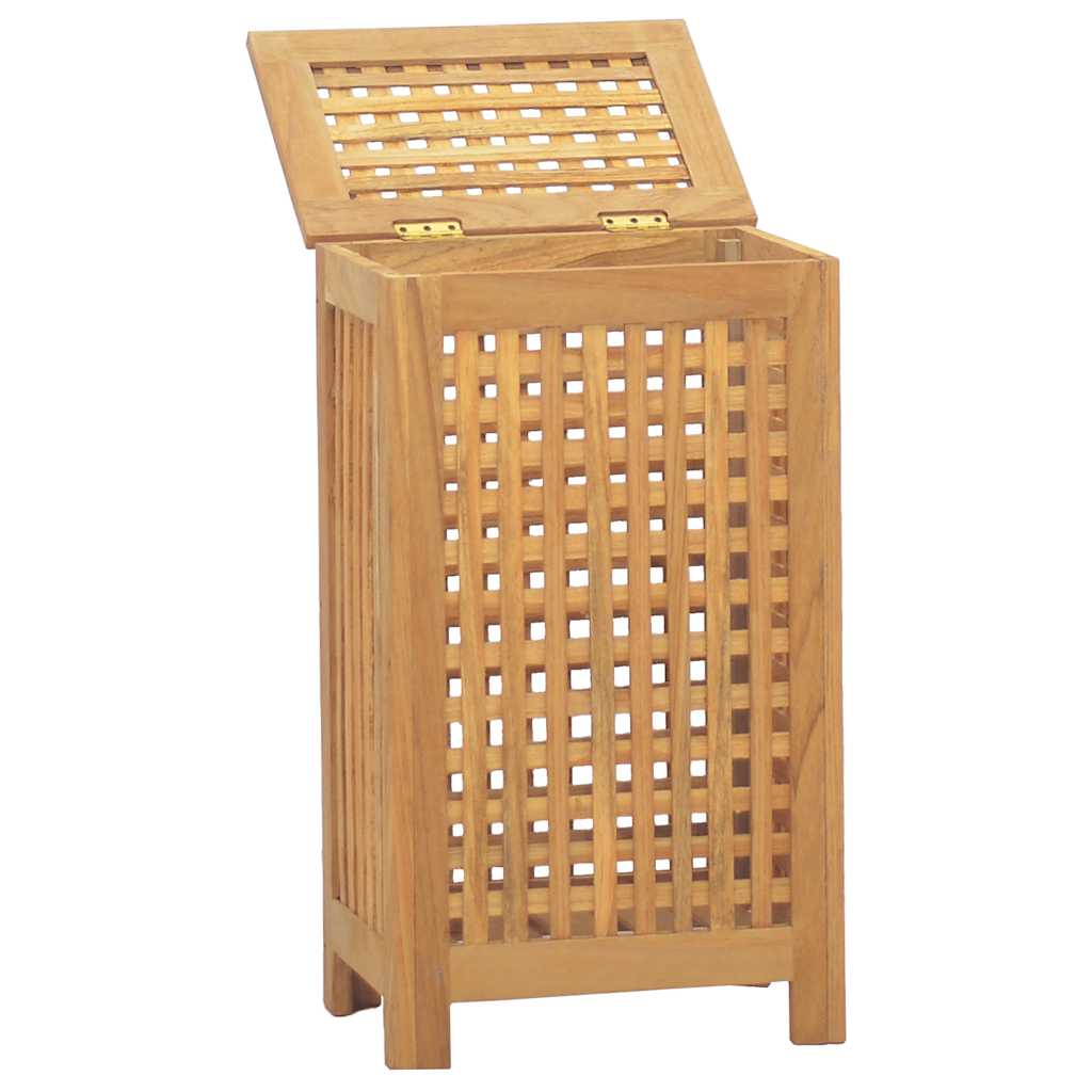 vidaXL Καλάθι Άπλυτων 35 x 25 x 60 εκ. από Μασίφ Ξύλο Teak
