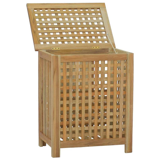 vidaXL Καλάθι Άπλυτων 50x35x60 εκ. από Μασίφ Ξύλο Teak