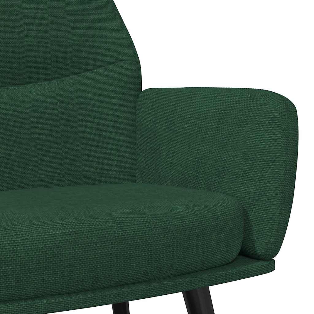 vidaXL Πολυθρόνα Relax Σκούρο Πράσινο Υφασμάτινη