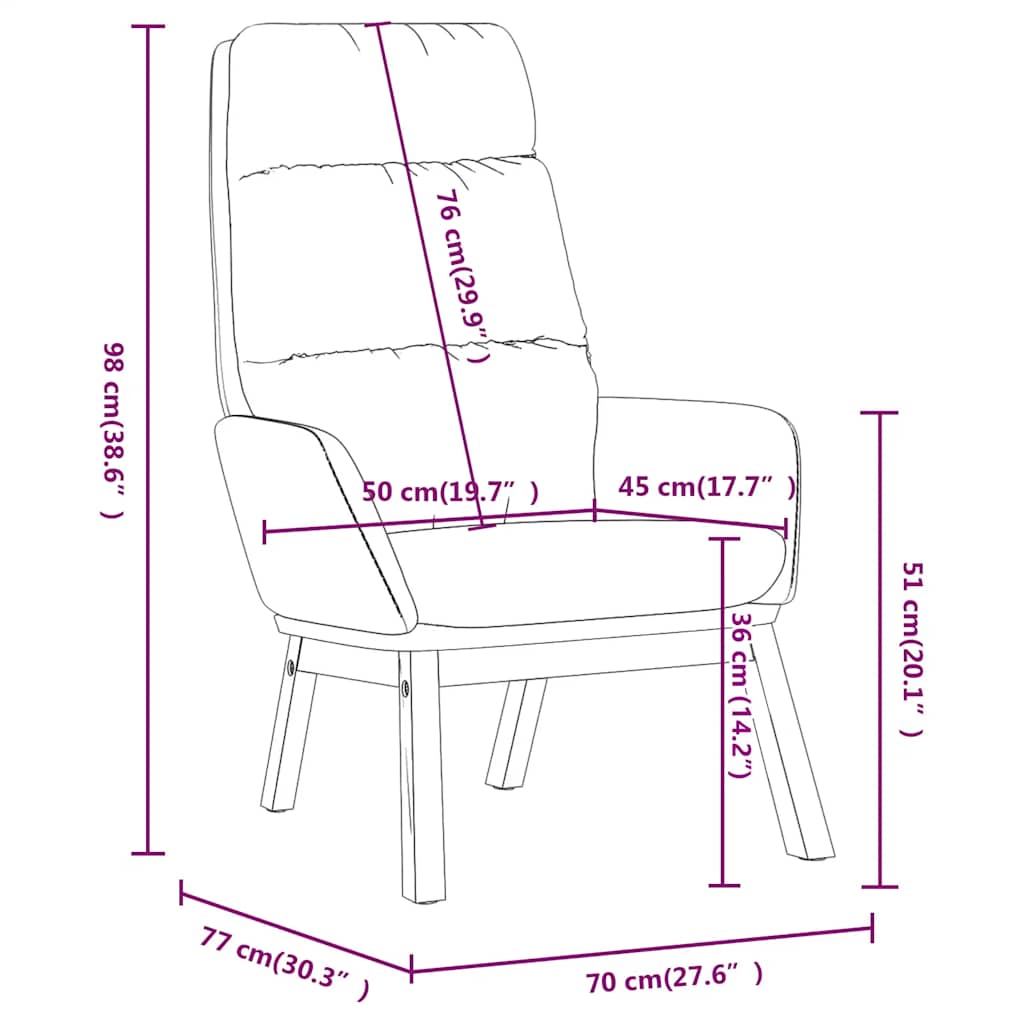 vidaXL Πολυθρόνα Relax Κρεμ Υφασμάτινη