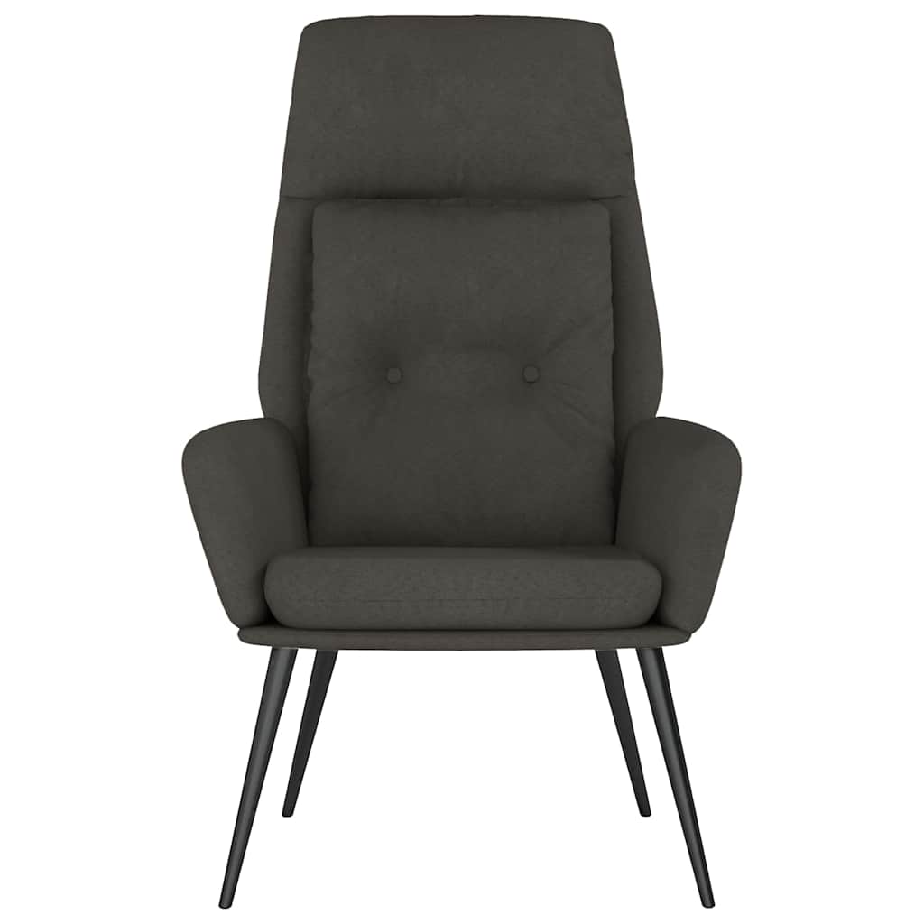 vidaXL Πολυθρόνα Relax Σκούρο Γκρι από Συνθετικό Καστόρι