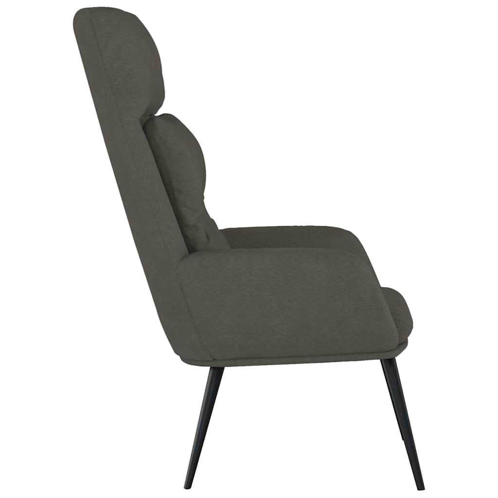 vidaXL Πολυθρόνα Relax Σκούρο Γκρι από Συνθετικό Καστόρι