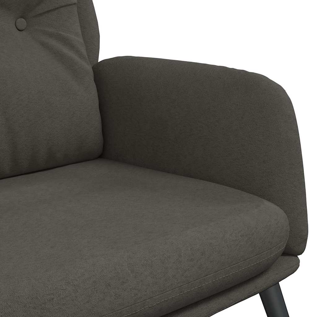 vidaXL Πολυθρόνα Relax Σκούρο Γκρι από Συνθετικό Καστόρι