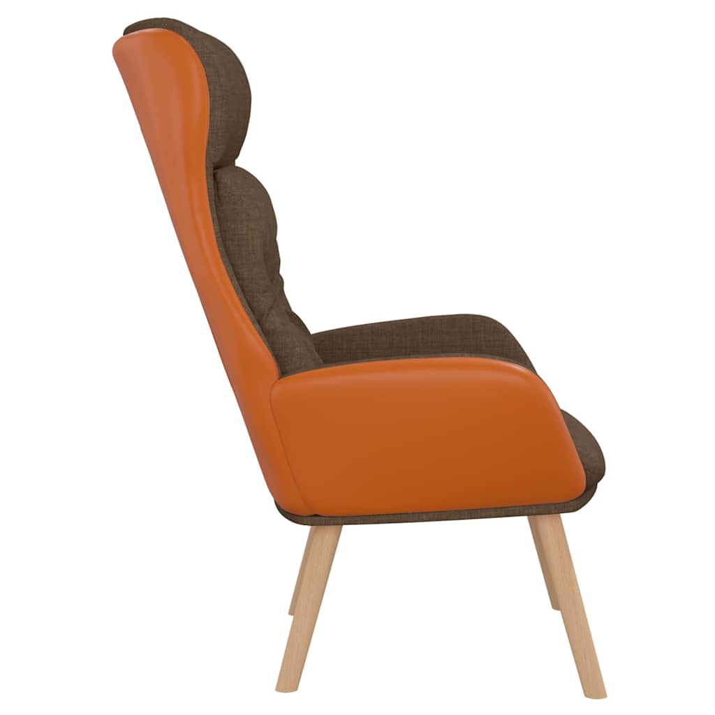 vidaXL Πολυθρόνα Relax Καφέ από Ύφασμα και PVC