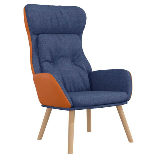 vidaXL Πολυθρόνα Relax Μπλε από Ύφασμα και PVC