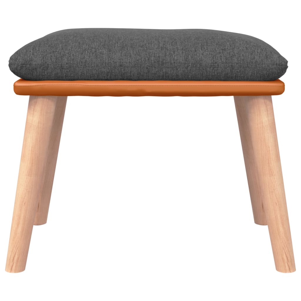 vidaXL Υποπόδιο Σκούρο Γκρι 45x29,5x35 εκ. Ύφασμα & Συνθετικό Δέρμα