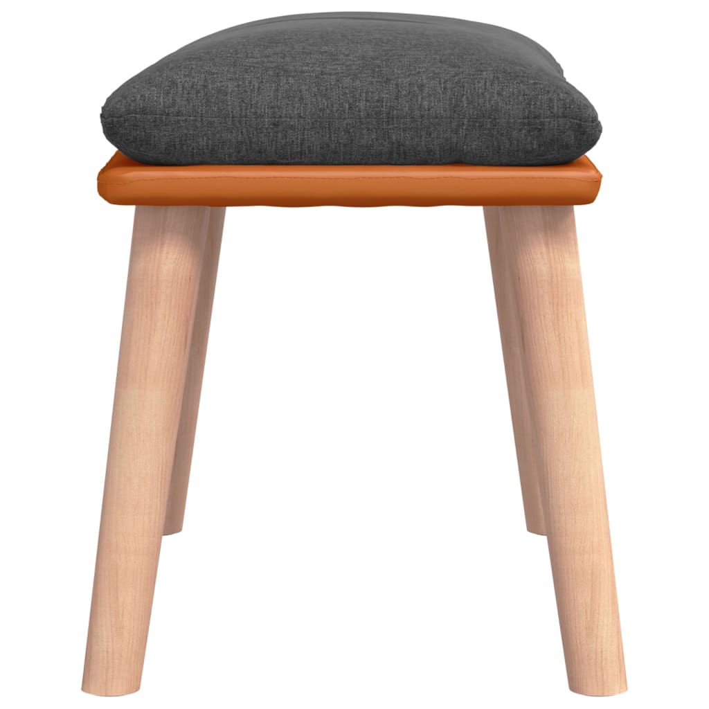 vidaXL Υποπόδιο Σκούρο Γκρι 45x29,5x35 εκ. Ύφασμα & Συνθετικό Δέρμα