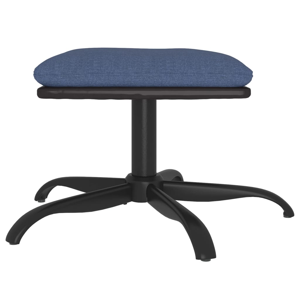 vidaXL Υποπόδιο Μπλε 60x60x36 εκ. Ύφασμα & Συνθετικό Δέρμα