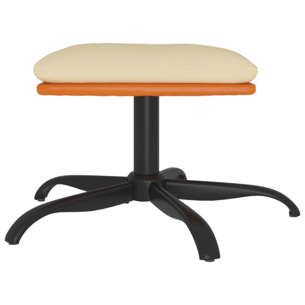 vidaXL Υποπόδιο Κρεμ 60x60x36 εκ. Ύφασμα & Συνθετικό Δέρμα