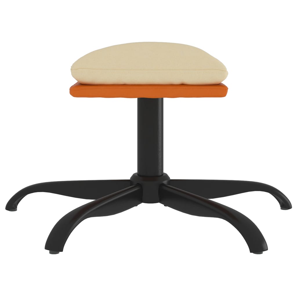 vidaXL Υποπόδιο Κρεμ 60x60x36 εκ. Ύφασμα & Συνθετικό Δέρμα