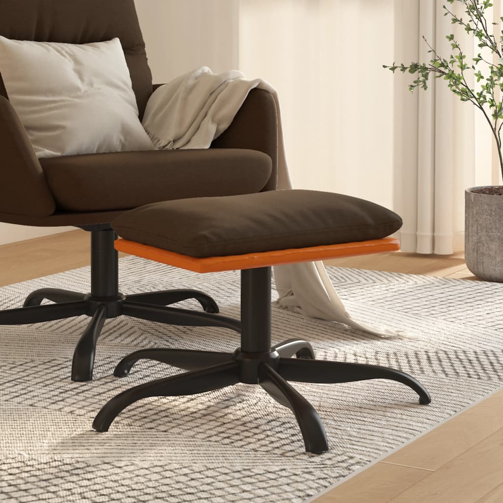 vidaXL Υποπόδιο Καφέ 60x60x36 εκ. Ύφασμα & Συνθετικό Δέρμα