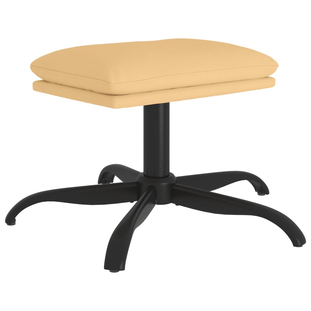 vidaXL Υποπόδιο Κρεμ 60x60x36 εκ. από Ύφασμα Μικροϊνών