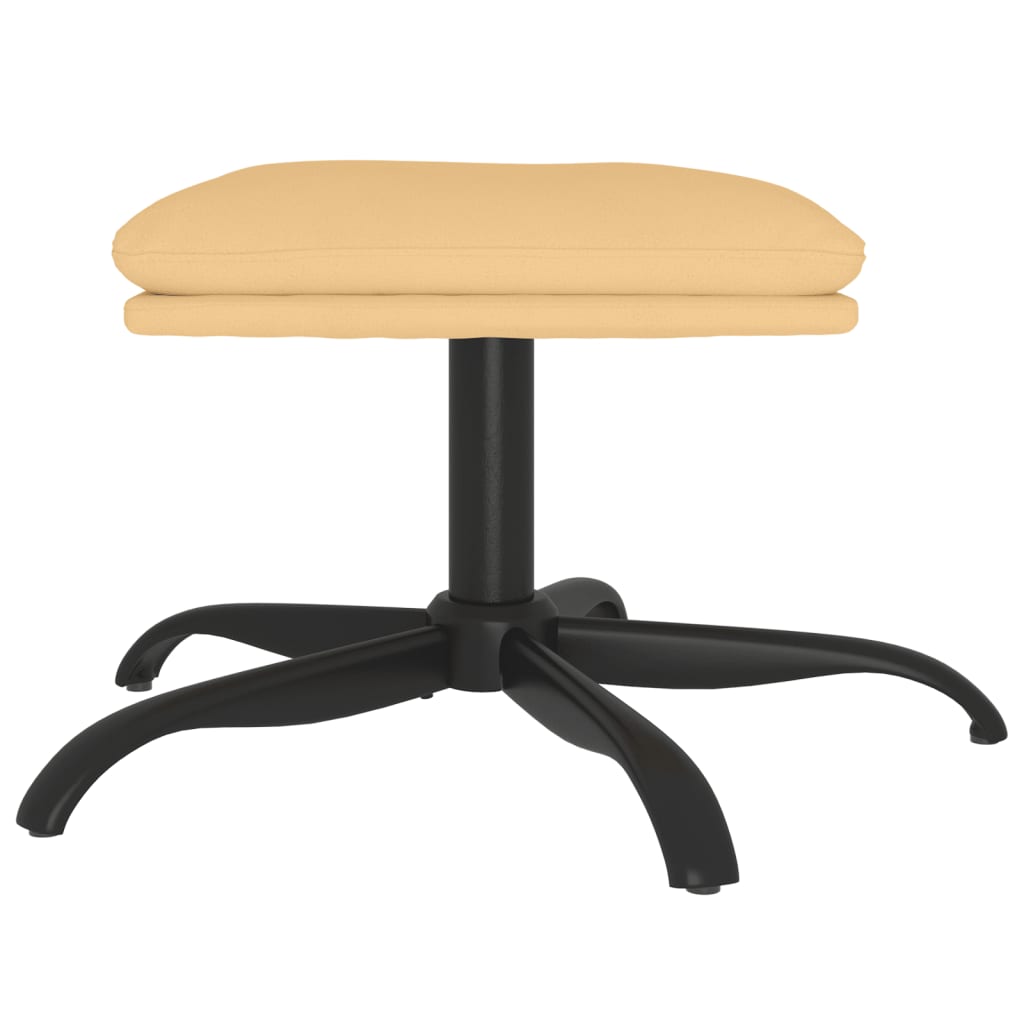 vidaXL Υποπόδιο Κρεμ 60x60x36 εκ. από Ύφασμα Μικροϊνών